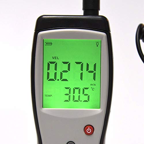 SMART SENSOR Anemómetro AS836 Medidor de viento digital portátil 0.3-45m/s 2 en 1 Velocidad del viento Temperatura Probador de flujo de aire Regalos de vela Instrumento de medición de viento