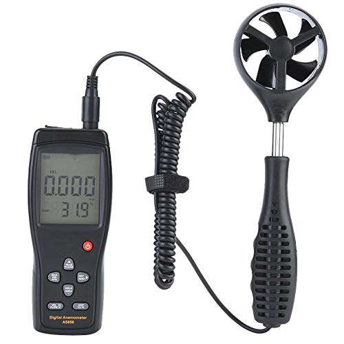 SMART SENSOR Anemómetro AS856 Medidor de viento digital portátil 0.3-45m/s Velocidad del viento Temperatura Probador de flujo de aire Soporte USB Comunicación de datos Sonda extensible