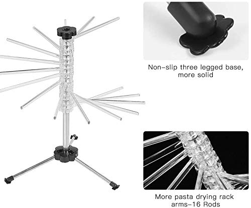 SmartSF - Secador de pasta para pasta, 16 brazos desmontables, utensilios de cocina para secar pasta casera