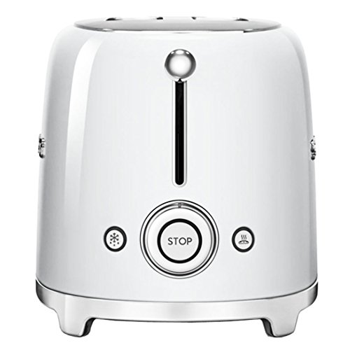 Smeg 4 rebanadas Tostadora Retro 50's acero pulido extra ancho/bagel (cromado/2 años de garantía)