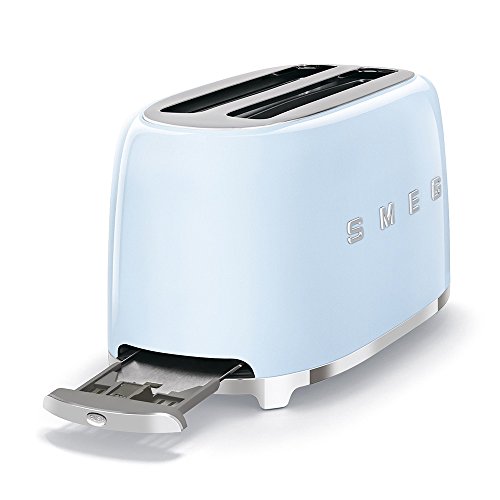 Smeg Tostador TSF02PBEU, 1500 W, Acero Inoxidable, 2 Ranuras, azul pastel