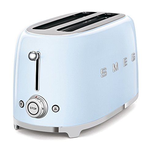 Smeg Tostador TSF02PBEU, 1500 W, Acero Inoxidable, 2 Ranuras, azul pastel