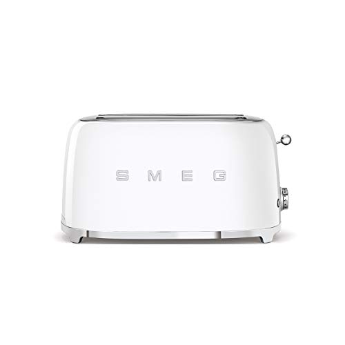 SMEG Tostador TSF02WHEU, 1500 W, Acero, De plástico, 2 Ranuras, blanco