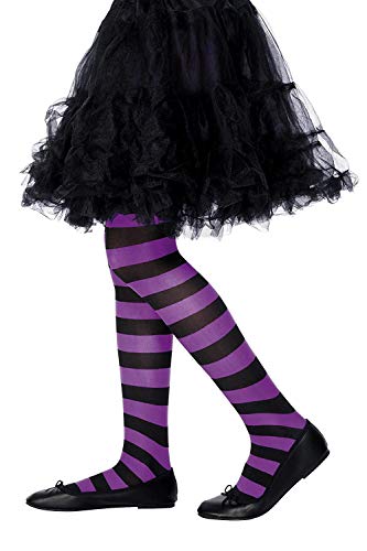 Smiffy'S 22081 Pantimedias, Púrpura / Negro, M A L - Edad 8-12 Años