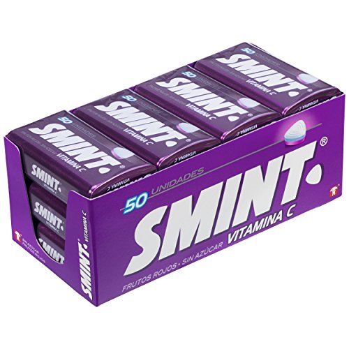 Smint Tin Frutos Rojos, Caramelo Comprimido Sin Azúcar - 12 unidades de 35 gr. (Total 420 gr.)