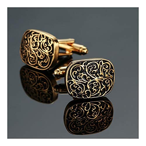 SMXGF - Gemelos de pintura esmaltada para repostería para hombre, diseño de camisa francesa, color dorado