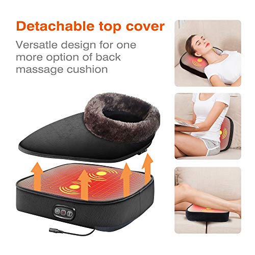 Snailax 3-en-1 masajeador de pies con calefacción y vibración, masaje de espalda con calor, almohadilla térmica y 5 modos de masaje, calentadores de pies, alivio del dolor SL522V-ES