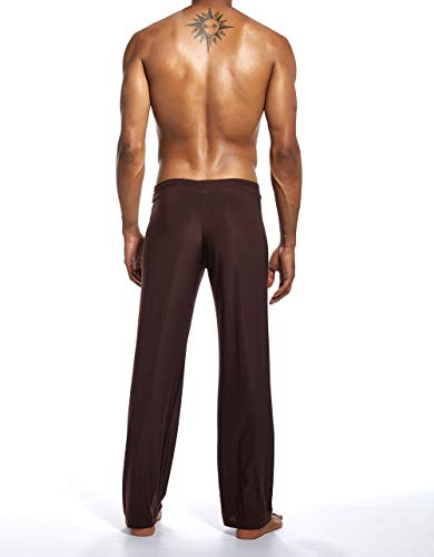 Snaked Cat Pantalones deportivos sueltos para hombre con cuerda elástica en la cintura, pantalones de piyama de seda suave hielo Verde caqui M