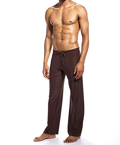 Snaked Cat Pantalones deportivos sueltos para hombre con cuerda elástica en la cintura, pantalones de piyama de seda suave hielo Verde caqui M