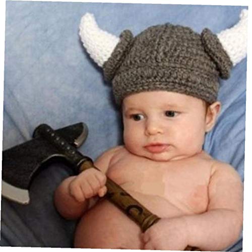 Snner Los Niños Pequeños De Viking Gorro De Lana Hechos A Mano Beanie De Toro Casquillo Que Hace Punto Wrap para Niños Niñas