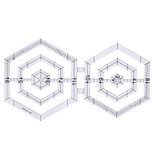 SNOWINSPRING 5Pcs AcríLico Claro Doble Regla EdredóN Hecho a Mano Plantillas Patchwork Regla Regla Herramienta