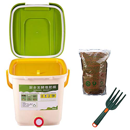 SNOWINSPRING Contenedor de Compostaje 12L Reciclar Compostador Contenedor de Compostaje Aireado PP Contenedor de Basura Casero OrgáNico Cubo Contenedores de Basura de Alimentos de JardíN