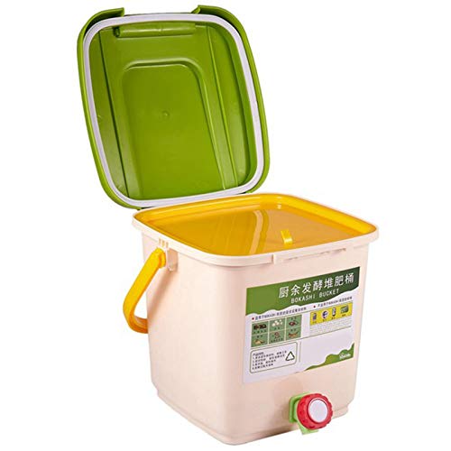 SNOWINSPRING Contenedor de Compostaje 12L Reciclar Compostador Contenedor de Compostaje Aireado PP Contenedor de Basura Casero OrgáNico Cubo Contenedores de Basura de Alimentos de JardíN