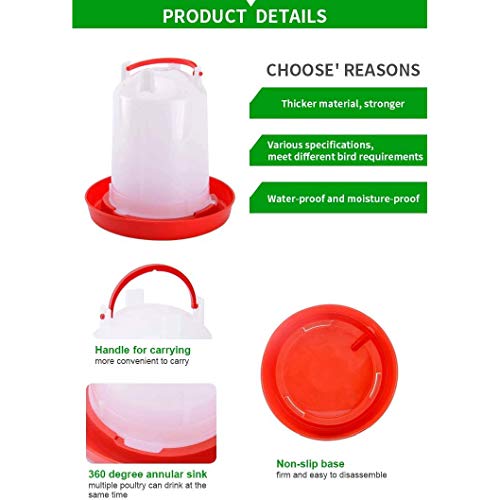 SNOWINSPRING Kit de Comedero y Bebedero para Pollitos para Aves de Corral Fuente para hasta 12 Pollitos, Asador FáCil de Limpiar, Muy PráCtico para Gallinero