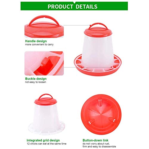 SNOWINSPRING Kit de Comedero y Bebedero para Pollitos para Aves de Corral Fuente para hasta 12 Pollitos, Asador FáCil de Limpiar, Muy PráCtico para Gallinero
