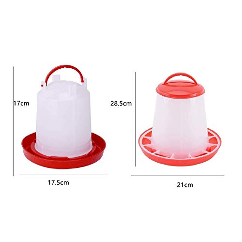 SNOWINSPRING Kit de Comedero y Bebedero para Pollitos para Aves de Corral Fuente para hasta 12 Pollitos, Asador FáCil de Limpiar, Muy PráCtico para Gallinero