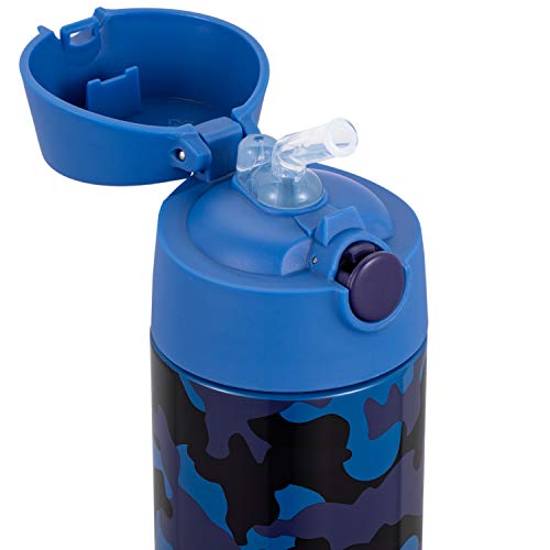 Snug - Termo para niños, botella para agua con aislamiento al vacío y pajita