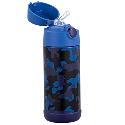 Snug - Termo para niños, botella para agua con aislamiento al vacío y pajita