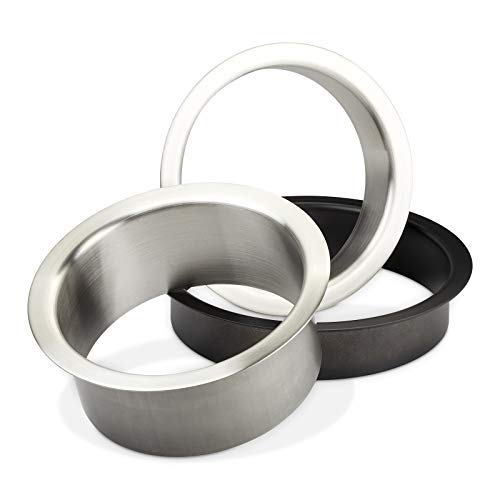 SO-TECH® Anillo de Entrada Acero Fino Cepillado Ø 180 mm Altura 70 mm para Instalación en Lavabos o Encimeras