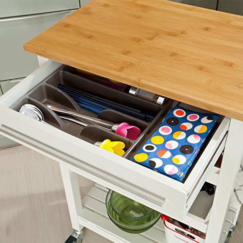 SoBuy® Carrito de servir, estantería de cocina, carrito de cocina móvil, FKW16-WN,ES