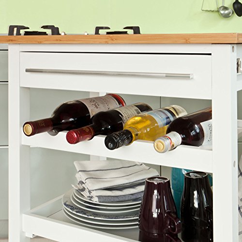 SoBuy® Carrito de servir, estantería de cocina, carrito de cocina móvil, FKW16-WN,ES