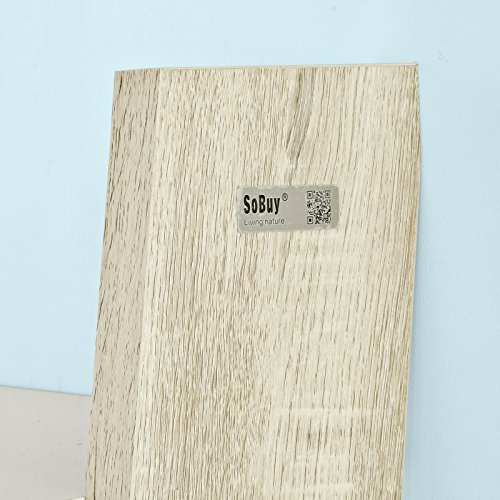 SoBuy Estanterías Librerias, Biblioteca de Almacenamiento en Rack 4 Estantes con 1 Armario Moderno, FRG110-WN, ES
