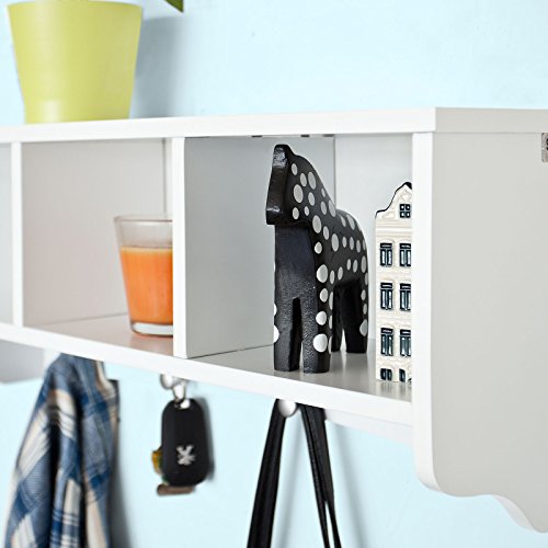 SoBuy® Estantes de Pared, Armario suspendido, Estanteria para trasteros, Blanco, FRG48-W, ES