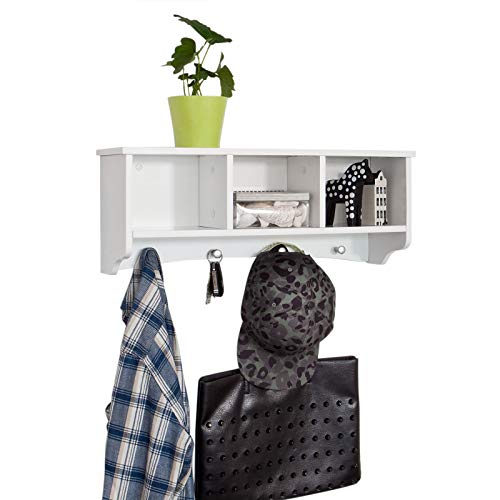 SoBuy® Estantes de Pared, Armario suspendido, Estanteria para trasteros, Blanco, FRG48-W, ES