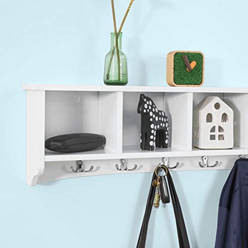 SoBuy Estantes de Pared de MDF, Armario Suspendido, Estanteria para Trasteros, FRG48-L-W, ES