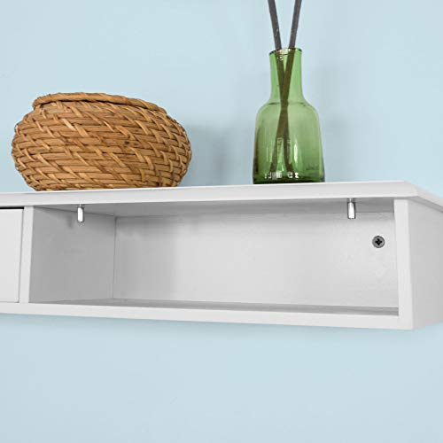 SoBuy FRG43-L-W,Estantes de Pared, Armario Suspendido, Estanteria para Trasteros, con Tres Cajones,Blanco,ES