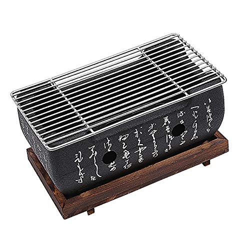 SODIAL 2-4 Personas Parrilla De Barbacoa Japonesa PortáTil Estufa De Barbacoa Comida Japonesa Estufa De CarbóN con Antiadherente Bandeja De Hornear