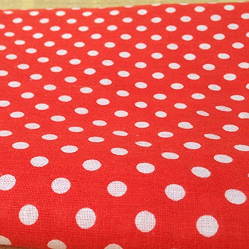 SODIAL 7Pcs 50cm * 50cm Tela estampada de floral pequeno liso de algodon para cosrura de tela Acolchado de almazuela Textiles bricolaje hechos a mano (Rojo)