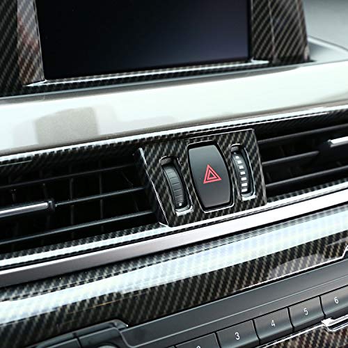 SODIAL Fibra de Carbono para BMW X1 F48 2016-2018 Accesorios del Coche Recorte de Cubeirta de Ventilación de Aire Acondicionado de Consola de Cromo de Plástico Abs para BMW X2 F47
