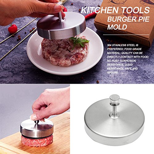 SODIAL Herramientas de Cocina de Pizza Molde de Pasta de Acero Inoxidable Hamburguesa, albondiga, Prensa, Molde DIY Bola de arroz Sandwich Huevo Frito Molde de Prensa