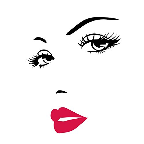 SODIAL Pegatina de Pared Decoracion de casa de Vinilo Figura de Labios Rojos de Belleza Calcomania de Patron Pintado