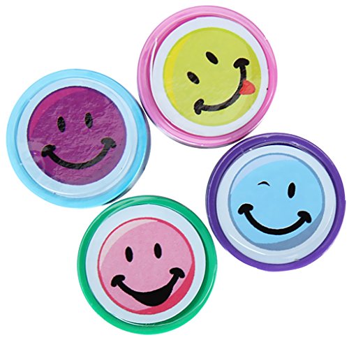 SODIAL(R) 4pcs Tinta de Stamper Arte Artesania Sellos de Sonrientes Caras