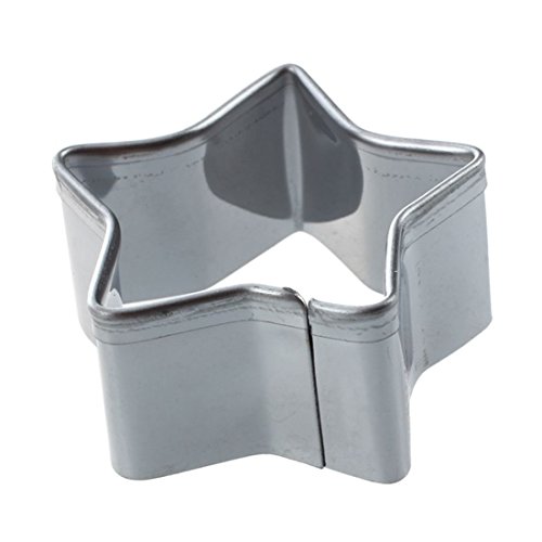 SODIAL(R) 5 pzs Cortador de galletas de aluminio de acero aleado Molde de torta de estrellas Plata