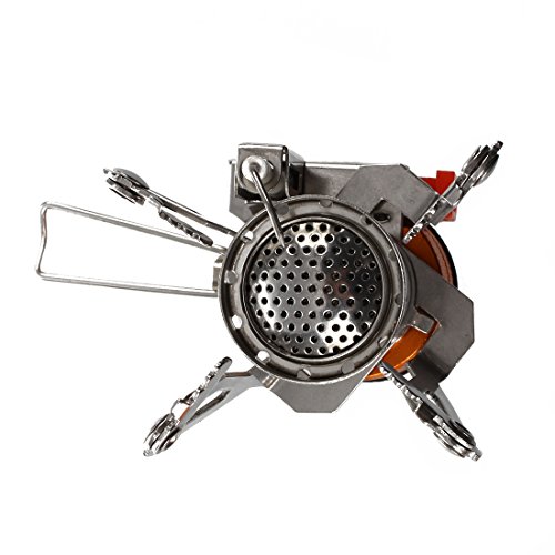 SODIAL(R) Hornillo Cocina Estufa Metal Gas Camping Portatil Naranja Plata