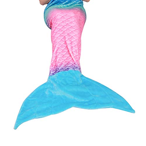softan Manta de Cola de Sirena para Adultos, Tela de Franela Suave, Saco de Dormir para Todas Las Temporadas,63x152cm,Arco Iris