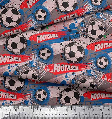 Soimoi Rosado saten de seda Tela pincelada y el fútbol Deportes tela estampada de 1 metro 42 Pulgadas de ancho