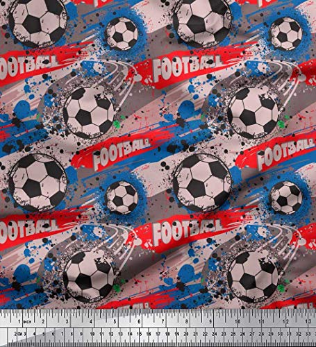 Soimoi Rosado saten de seda Tela pincelada y el fútbol Deportes tela estampada de 1 metro 42 Pulgadas de ancho
