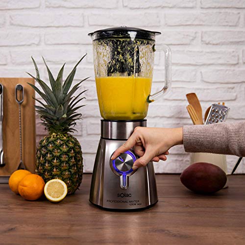 Solac BV5723 Batidora de vaso, 1250 W, 1.5 litros, INOX, 5 Velocidades, Gris
