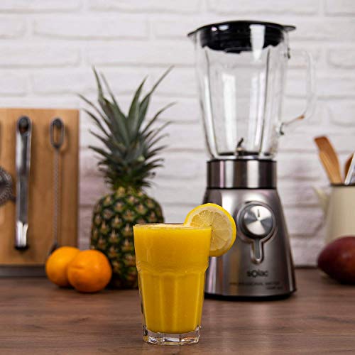 Solac BV5723 Batidora de vaso, 1250 W, 1.5 litros, INOX, 5 Velocidades, Gris
