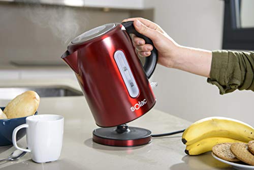 Solac KT5857 Stillo Red Hervidor de Agua Compacto, Rojo Metalizado