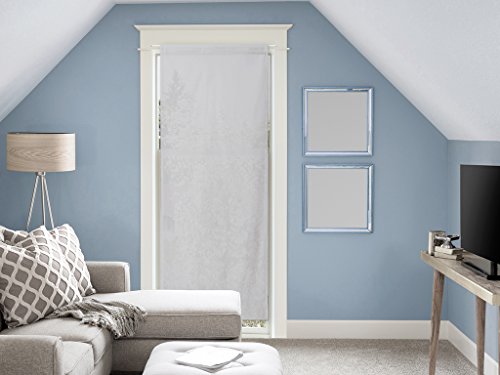 Soleil d'ocre Visillo para Puerta acristalada de algodón 70x200 cm Panama Gris
