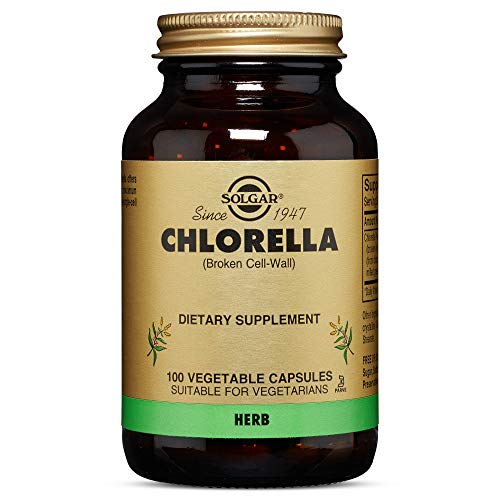 Solgar® Clorella 520 mg, 100 Cápsulas Vegetales. Microalga verde de pared celular rota para una mayor absorción y utilización de sus constituyentes. Apta para veganos