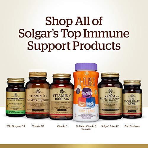 Solgar Vitamina C Masticable 500 mg, Sabor Natural de Frambuesa - 90 Tabletas