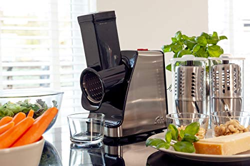 Solis Slice & More 8401 - Cortador de verduras - Rallador eléctrico para cortar, rallar, raspar y moler - Acero inoxidable - 350W