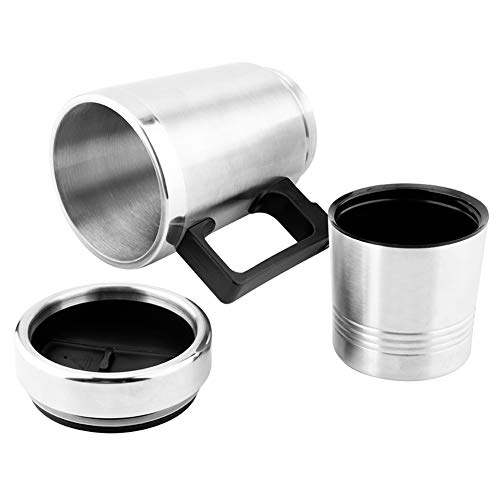 Solomi Hervidor eléctrico del Coche - Calentador de Agua de Coches, Acero Inoxidable Hervidor eléctrico Copa de la calefacción por Agua for el café té 12V 60W + 350ML de 150ML