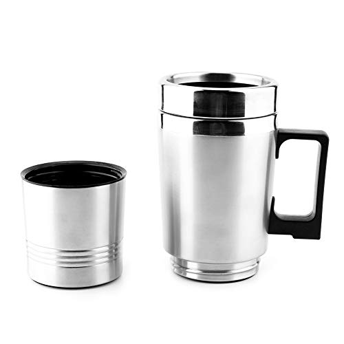 Solomi Hervidor eléctrico del Coche - Calentador de Agua de Coches, Acero Inoxidable Hervidor eléctrico Copa de la calefacción por Agua for el café té 12V 60W + 350ML de 150ML